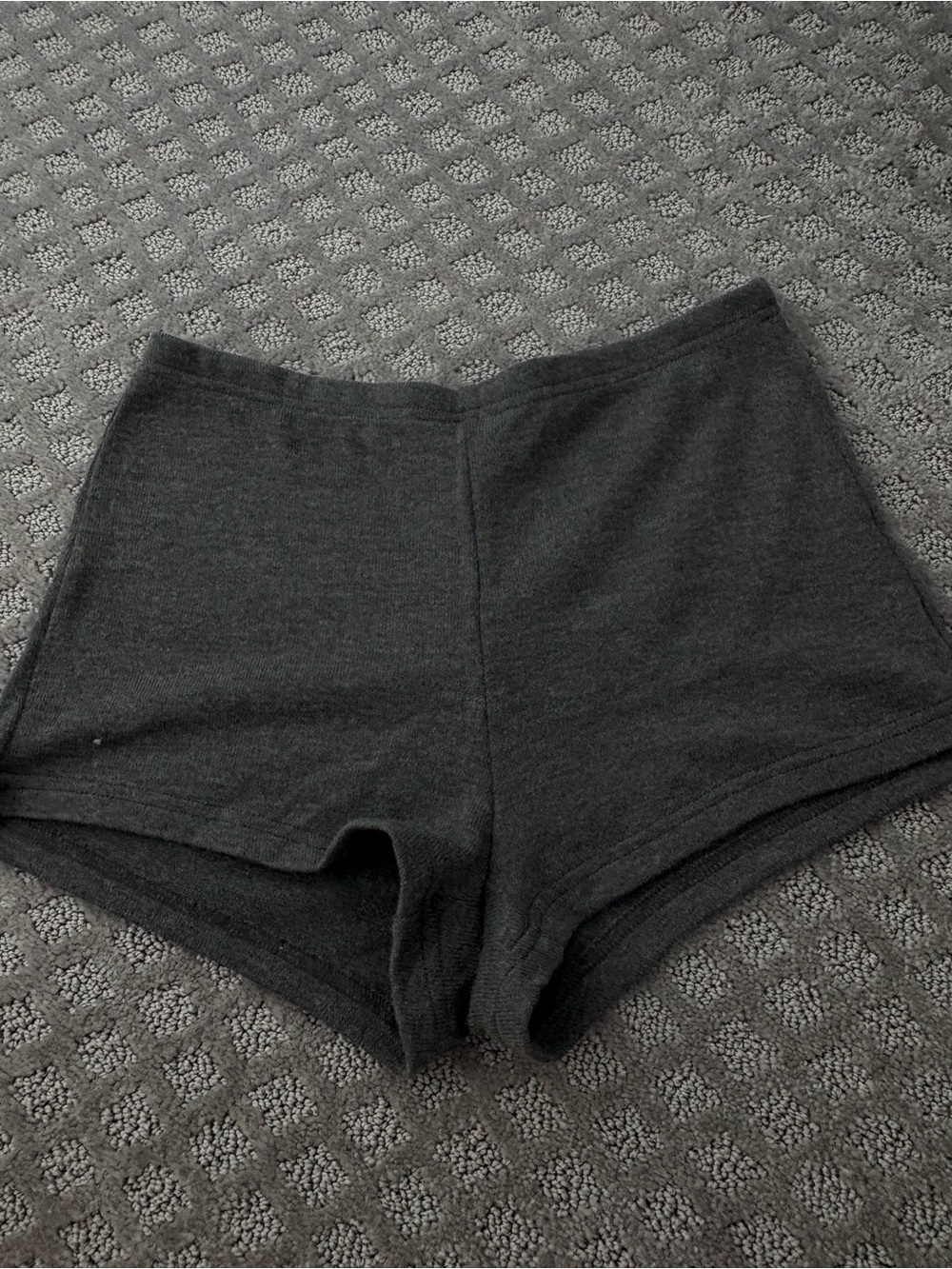 High-Waist Knit Lounge Shorts - Charcoal- Women’s Size Small